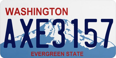 WA license plate AXE3157
