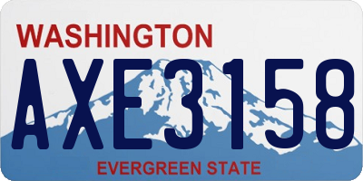 WA license plate AXE3158