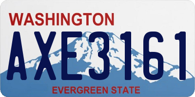 WA license plate AXE3161