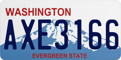 WA license plate AXE3166