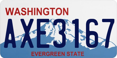 WA license plate AXE3167