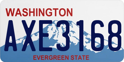 WA license plate AXE3168
