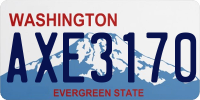 WA license plate AXE3170