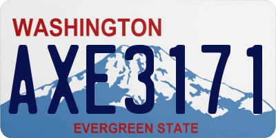 WA license plate AXE3171