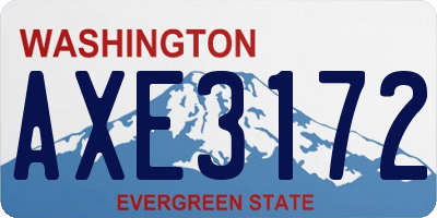 WA license plate AXE3172