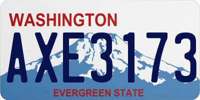 WA license plate AXE3173