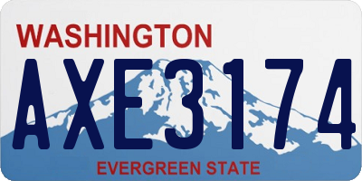 WA license plate AXE3174