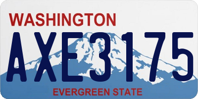 WA license plate AXE3175