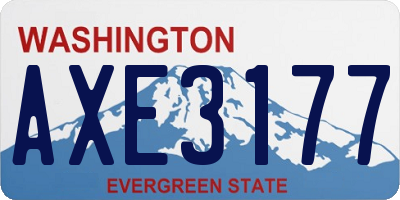 WA license plate AXE3177