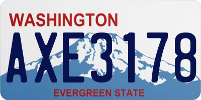 WA license plate AXE3178