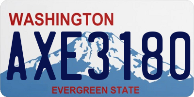 WA license plate AXE3180