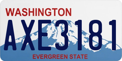 WA license plate AXE3181