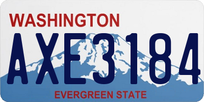 WA license plate AXE3184