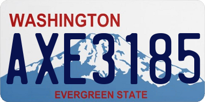 WA license plate AXE3185