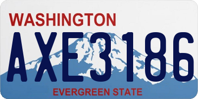 WA license plate AXE3186