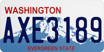 WA license plate AXE3189