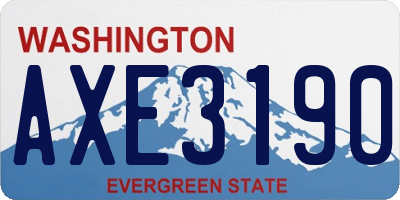 WA license plate AXE3190