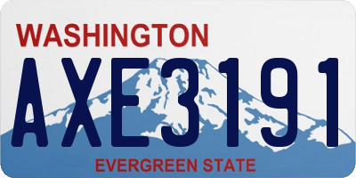 WA license plate AXE3191