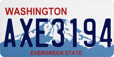 WA license plate AXE3194