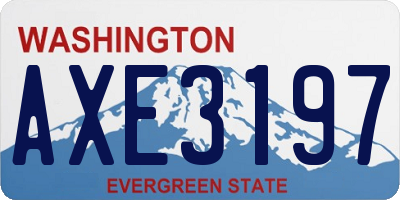 WA license plate AXE3197