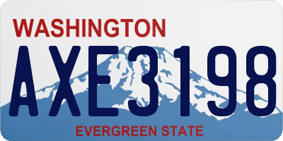 WA license plate AXE3198