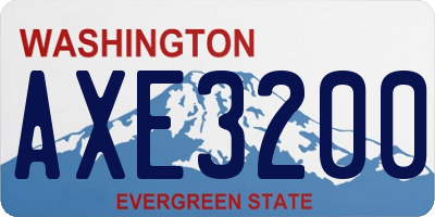WA license plate AXE3200