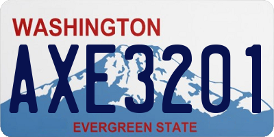 WA license plate AXE3201