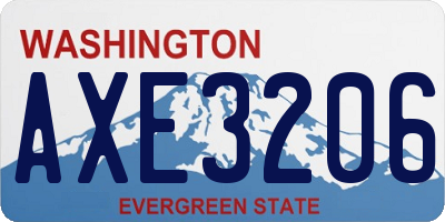WA license plate AXE3206