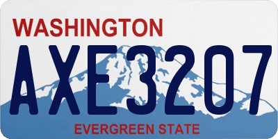 WA license plate AXE3207