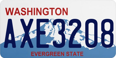 WA license plate AXE3208