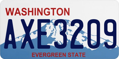 WA license plate AXE3209