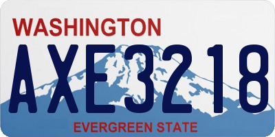 WA license plate AXE3218