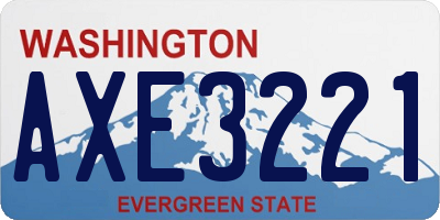 WA license plate AXE3221