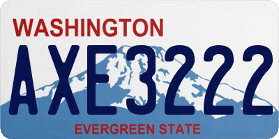WA license plate AXE3222
