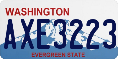 WA license plate AXE3223