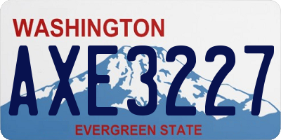 WA license plate AXE3227