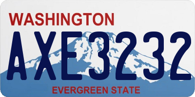 WA license plate AXE3232