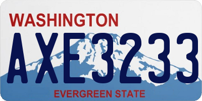 WA license plate AXE3233