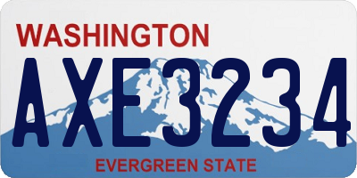 WA license plate AXE3234