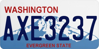 WA license plate AXE3237