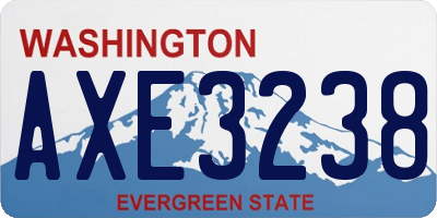 WA license plate AXE3238
