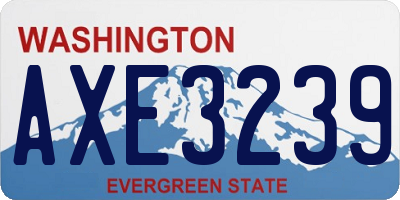 WA license plate AXE3239