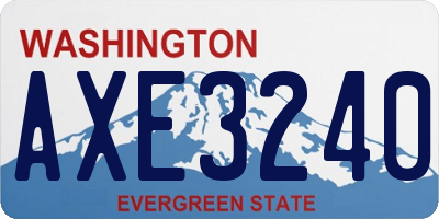 WA license plate AXE3240