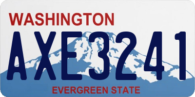 WA license plate AXE3241