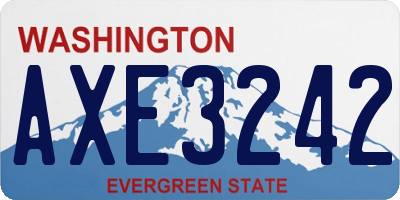 WA license plate AXE3242