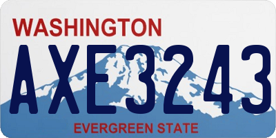 WA license plate AXE3243