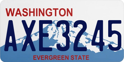 WA license plate AXE3245