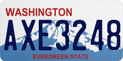 WA license plate AXE3248