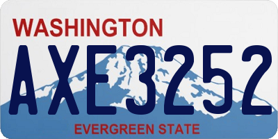 WA license plate AXE3252