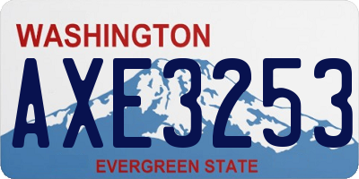 WA license plate AXE3253